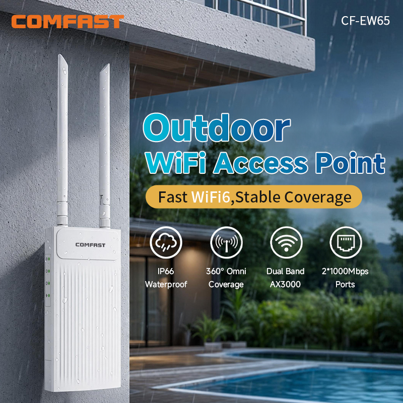 Wifi 6 Outdoor Ap Waterproof - COMFAST 3000M อุปกรณ์กระจายสัญญาณ WiFi 6 สำหรับภายนอกอาคาร