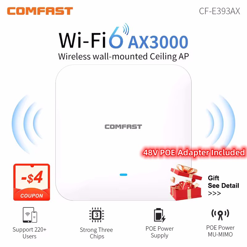 Wifi 6 Mesh System 3 Pack - COMFAST CF-E393AX 3000Mbps กิกะบิต WiFi 6ไร้สายเพดาน