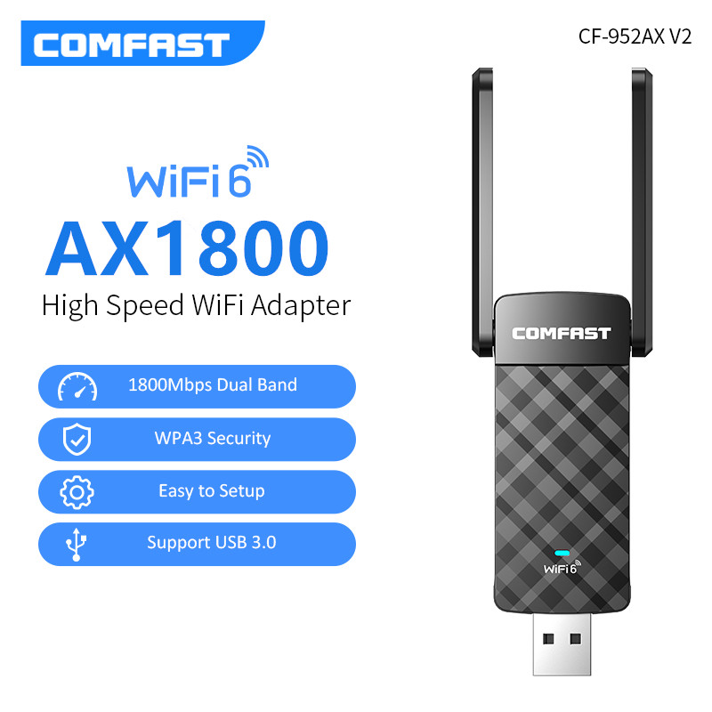 Wifi 6 Usb Adapter Ax1800 - อะแดปเตอร์ COMFAST 1800Mbps Wifi 6 Usb