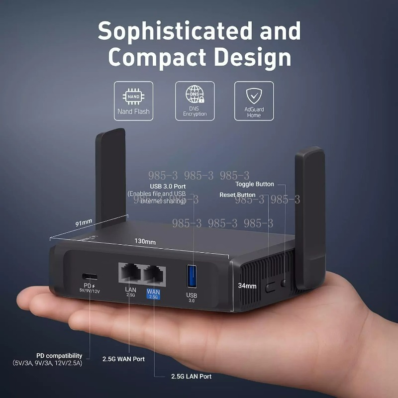 Gaming Router 2.5G Port - เราเตอร์พกพา WiFi 7 พร้อมหน้าจอสัมผัส, ฮอตสปอตเกมมิ่งความเร็วสูง 3570Mbps