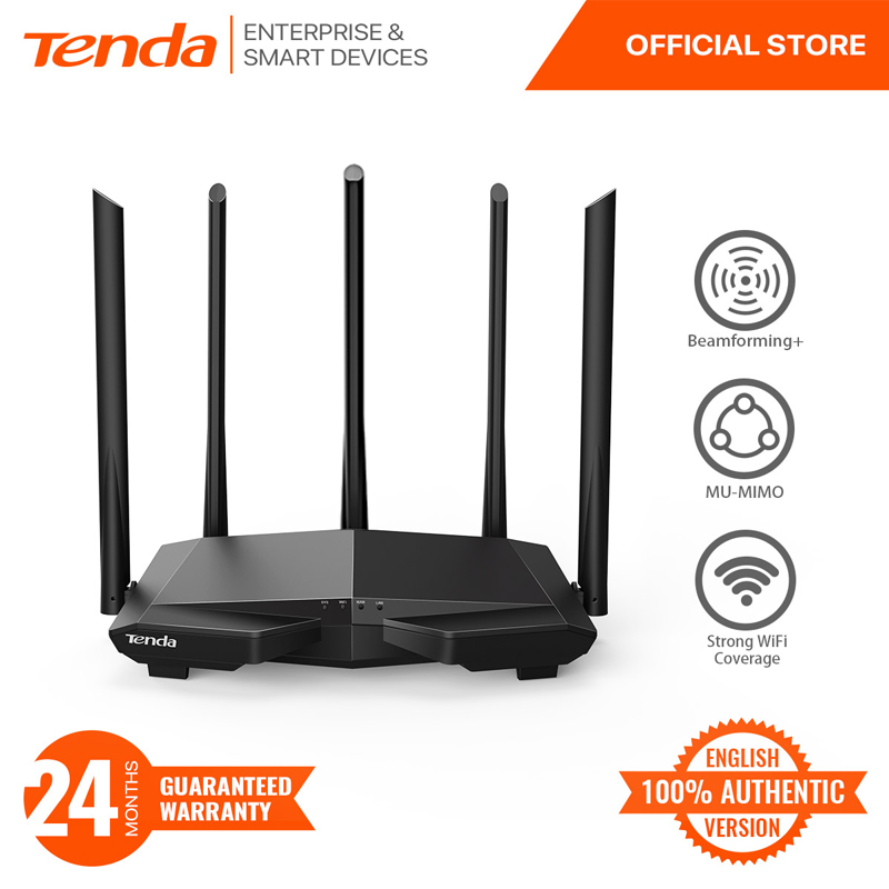 Wifi 6E Router Tri Band 6Ghz - เราเตอร์ไร้สาย Tenda AC7 ความเร็วสูงแบบดูอัลแบนด์ 1200M 5