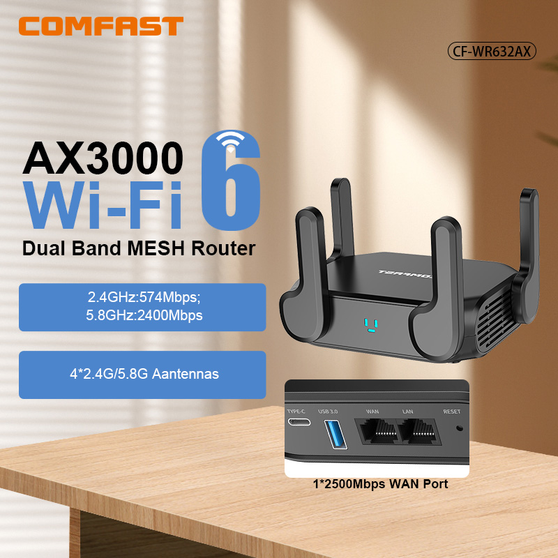Wifi 6 Router Ax3000 - เราเตอร์ไร้สาย COMFAST AX3000 MESH WiFi6 Gigabit