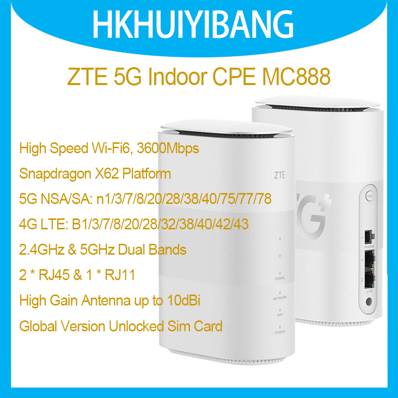 4G 5G Router Sim Slot Wifi 6 - โมเด็มไร้สาย ZTE 5G Indoor CPE MC888