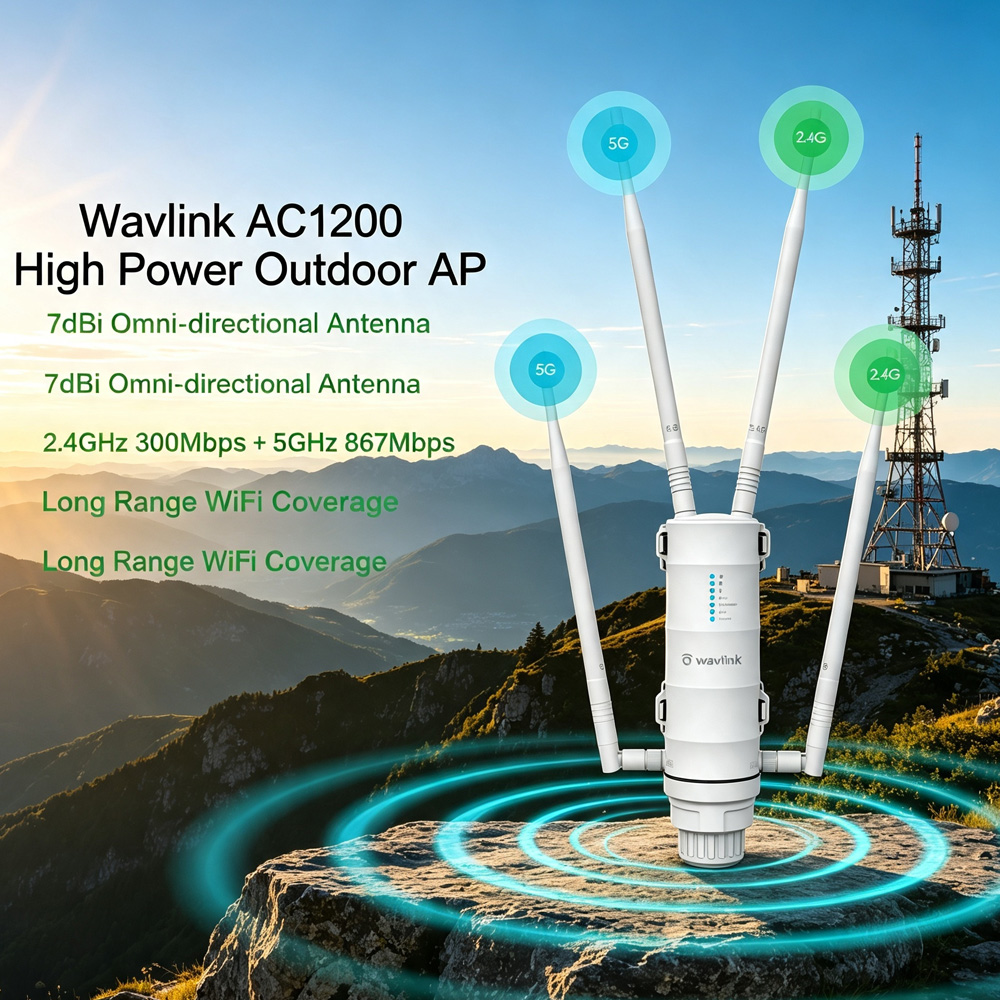 Wifi 6 Outdoor Ap Waterproof - เราเตอร์ไวไฟ WAVLINK AC1200 5G Wifi 6