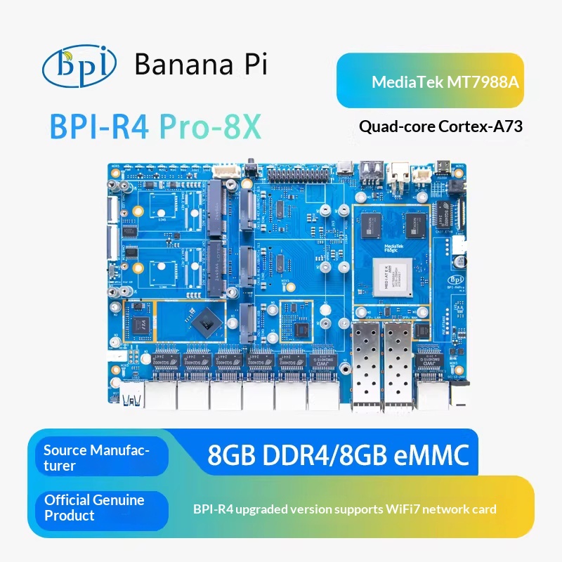 Router With Sfp+ 10G Port - บานาน่าพาย BPI-R4 Pro-8X MediaTek MT7988 WiFi7