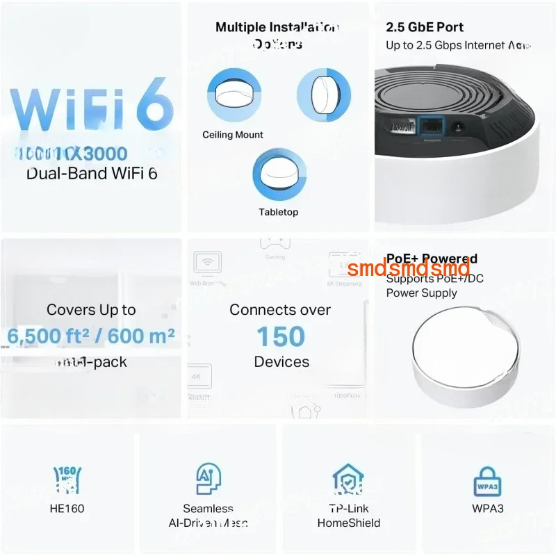 ติดตั้งบนเพดาน/ผนัง 6, ใช้แทนเ - Wifi 6 Access Point Ceiling Poe บทวิจารณ์และราคา
