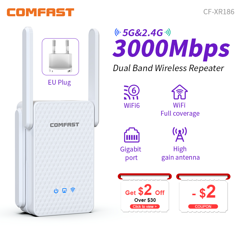COMFAST 3000Mbps WiFi 6 Repeat - Wifi 6 Mesh System 3 Pack บทวิจารณ์และราคา