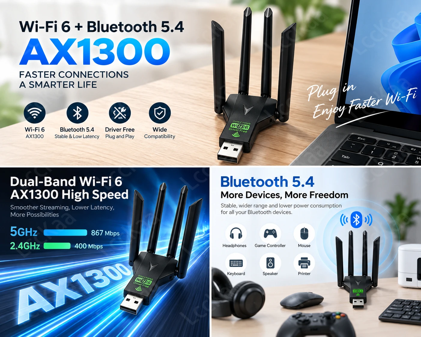 AX1300 อะแดปเตอร์ USB WiFi 6 บ - Wifi 6 Usb Adapter Ax1800 บทวิจารณ์และราคา