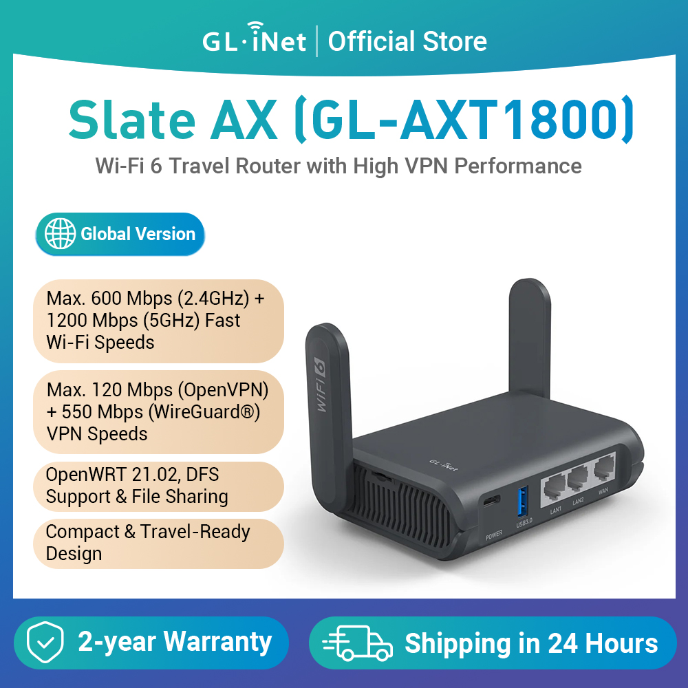 GL.iNet GL-AXT1800 (Slate AX)  - Wifi 6E Router Tri Band 6Ghz บทวิจารณ์และราคา