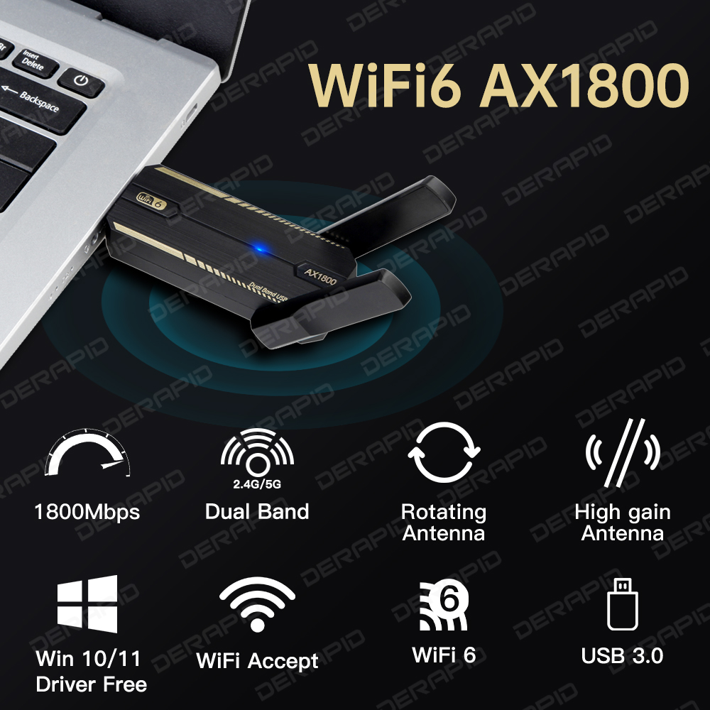 อะแดปเตอร์ AX1800 WiFi 6 USB 3 - Wifi 6 Usb Adapter Ax1800 บทวิจารณ์และราคา
