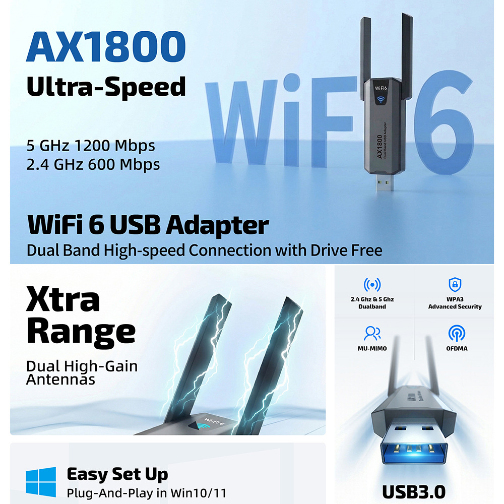 KEBIDUMEI AX1800 WiFi 6 USB อะ - Wifi 6 Usb Adapter Ax1800 บทวิจารณ์และราคา