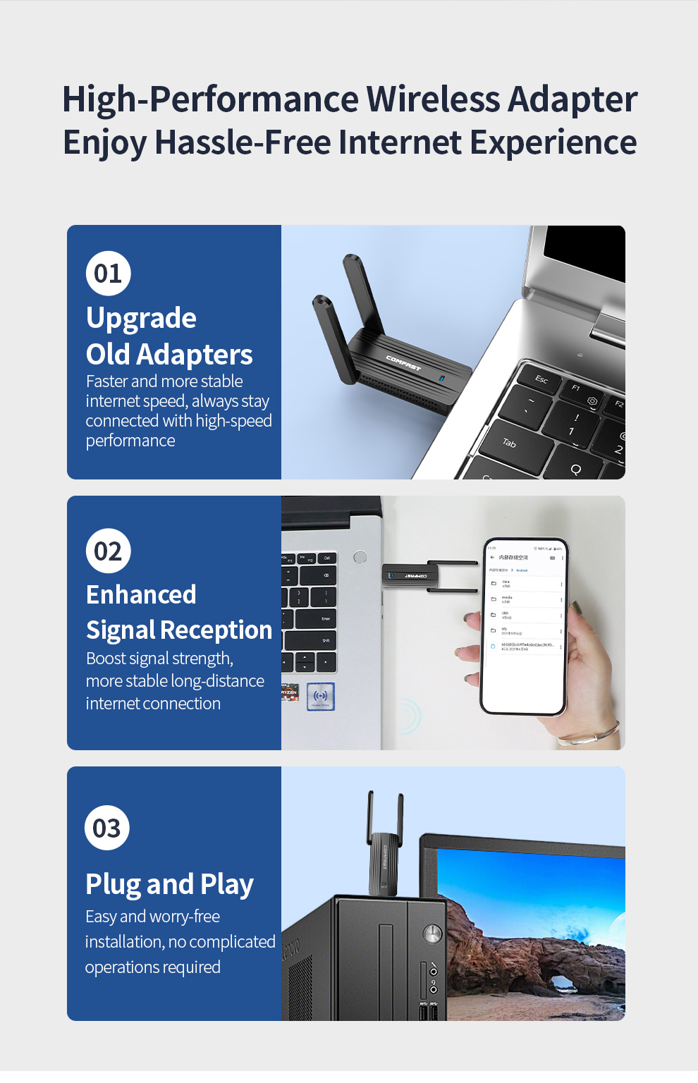 COMFAST AX1800 อะแดปเตอร์ USB  - Wifi 6 Usb Adapter Ax1800 บทวิจารณ์และราคา
