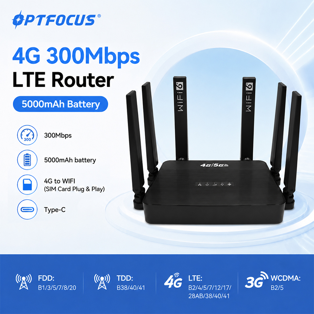 OPTFOCUS 4G LTE WIFI6 เราเตอร์ - Wifi 6E Router Tri Band 6Ghz บทวิจารณ์และราคา