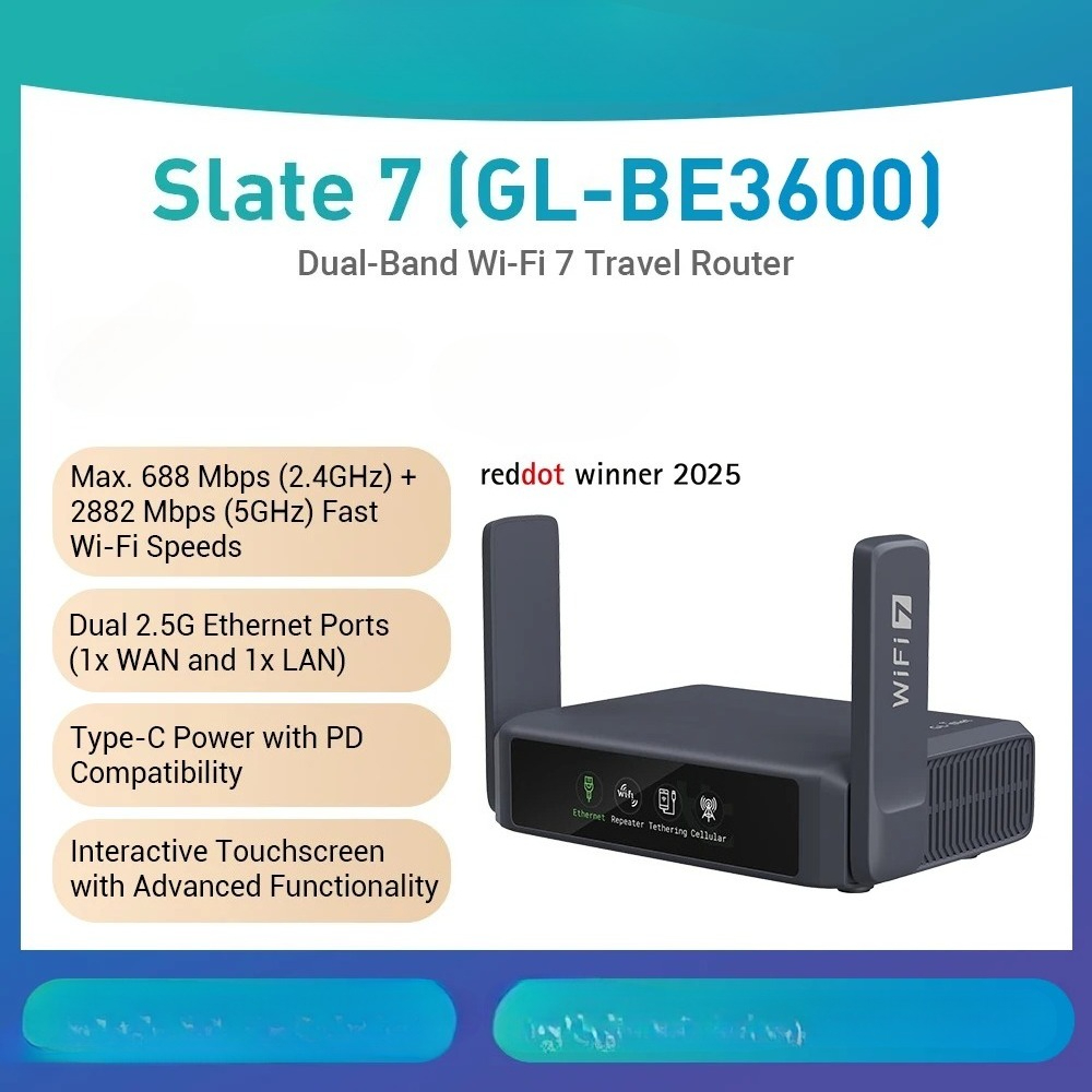 เราเตอร์ GL-BE3600 (Slate 7) W - Gaming Router 2.5G Port บทวิจารณ์และราคา