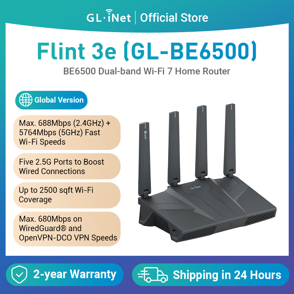 เราเตอร์ GL.iNet GL-BE6500 (Fl - Wifi 7 Router Be6500 บทวิจารณ์และราคา