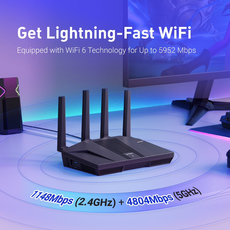 เราเตอร์บ้านและสํานักงาน GL.iN - Wifi 6E Router Tri Band 6Ghz บทวิจารณ์และราคา