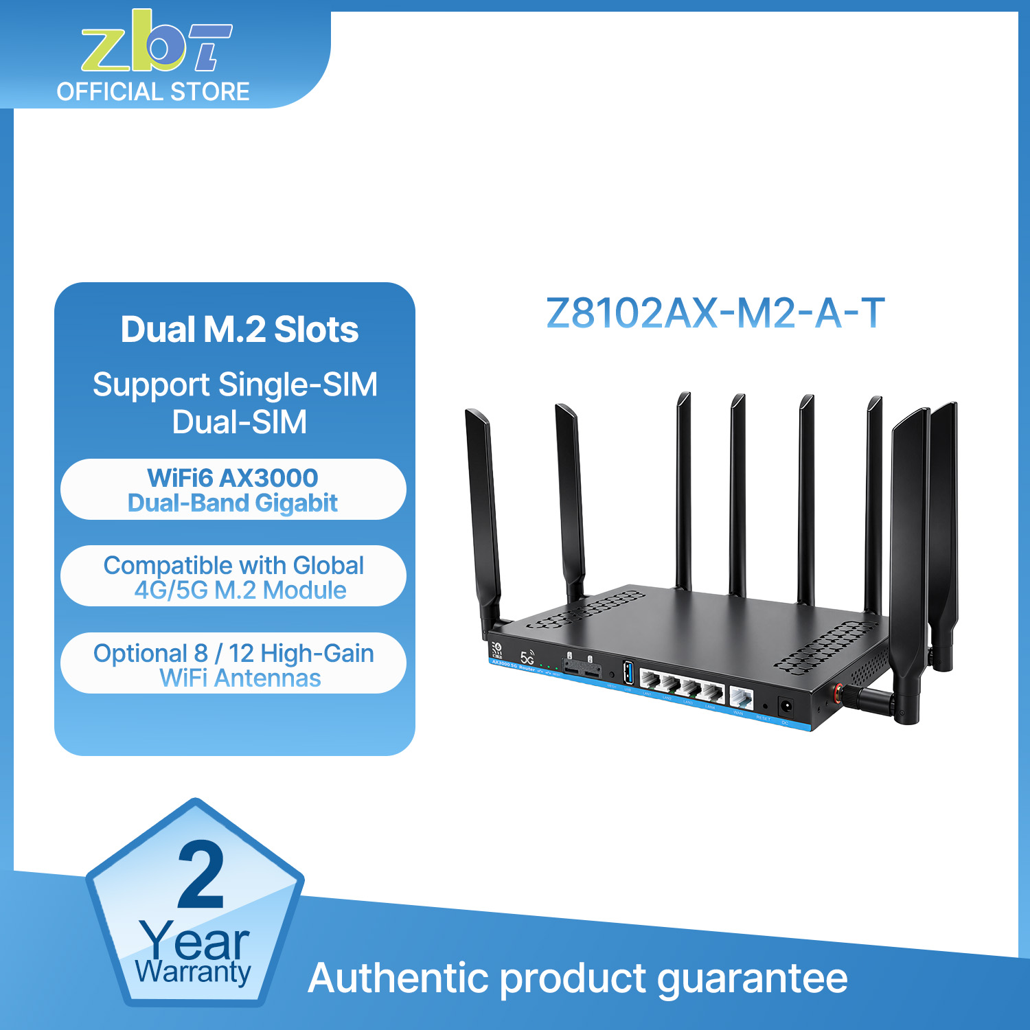 เราเตอร์ ZBT 5G รองรับซิมคู่ แ - Wifi 6 Router Openwrt บทวิจารณ์และราคา