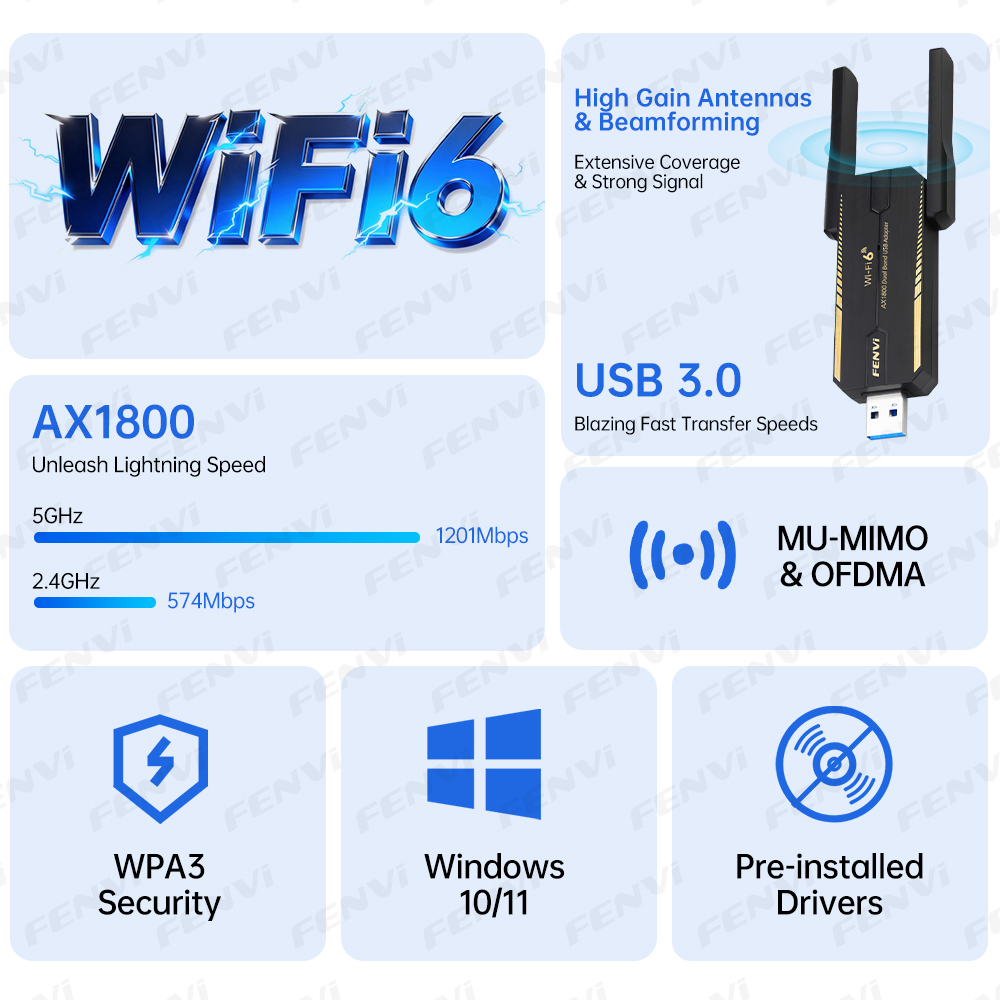 Fenvi AX1800 WiFi 6 USB Adapte - Wifi 6 Usb Adapter Ax1800 บทวิจารณ์และราคา