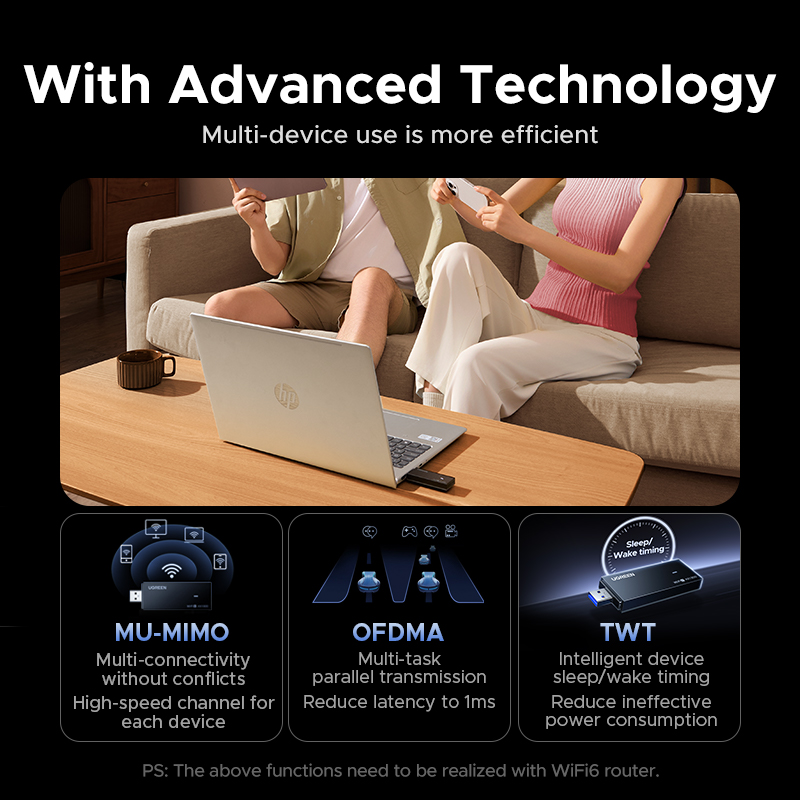 UGREEN WiFi Adapter AX1800 WiF - Wifi 6 Usb Adapter Ax1800 บทวิจารณ์และราคา