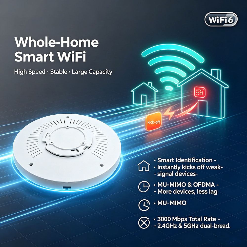 WiFi6 Ceiling AP 3000Mbps Giga - Wifi 6 Access Point Ceiling Poe บทวิจารณ์และราคา